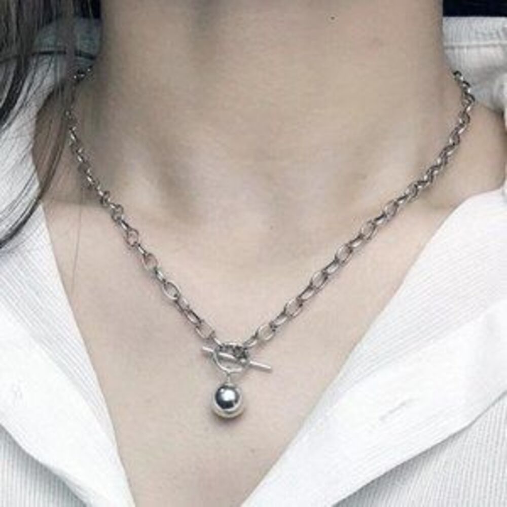*NEW 925 Sterling Silver Toggle Link Necklace B4